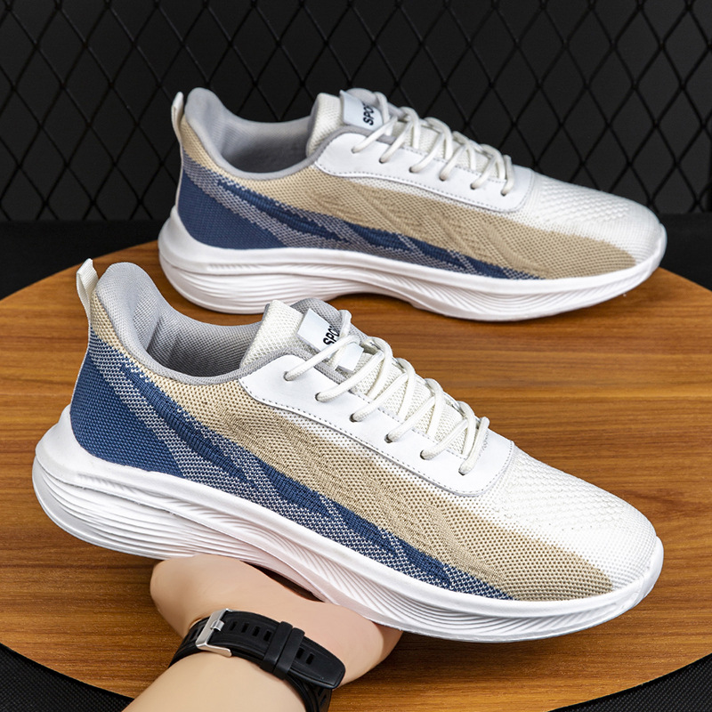 Summer men's shoes, sneakers, men's cross-border net shoes, breathable foreign trade, amazon breathable plus size fly knitted men's sneakers