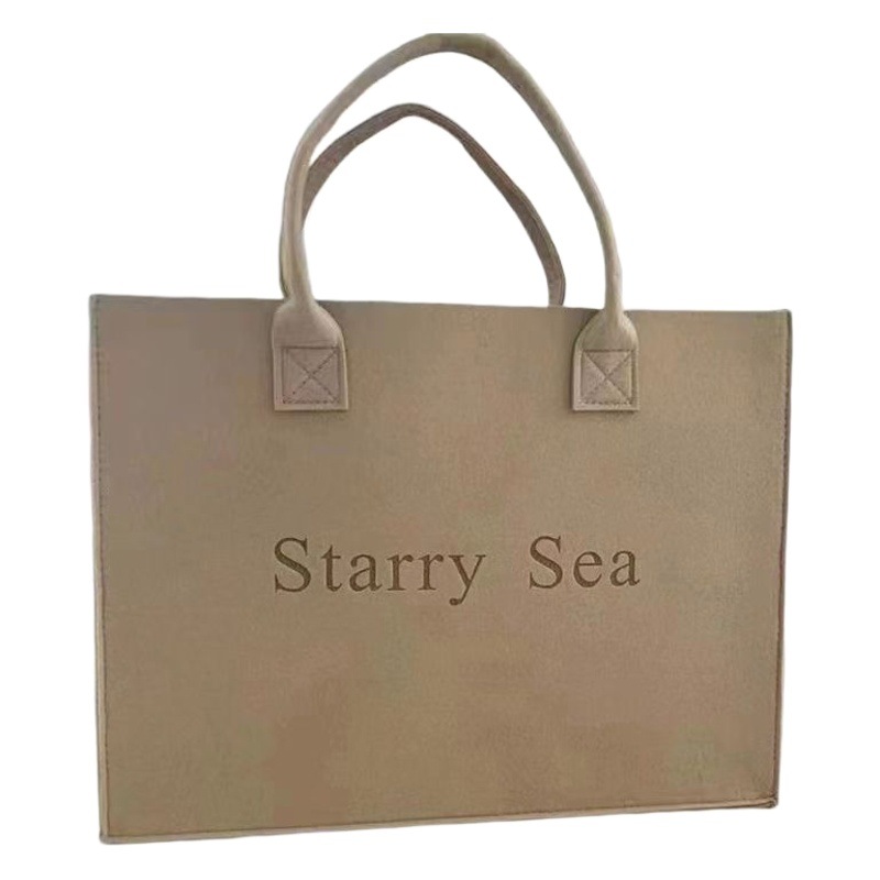 New Style Felt Tote Bag Similar to Xiaohongshu, Fashionable Shoulder Shopping Bag, Tote Bag Wholesale, Xiaohongshu Hot Item