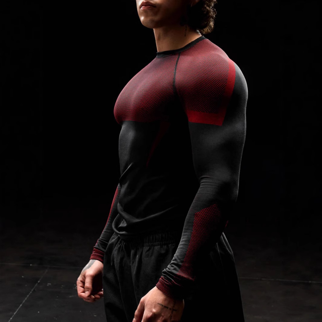 Muscle Sports Training Clothing T-Shirt Men's American High-Elastic Bodysuit Thin Breathable Outdoor Iron Fitness Quick-Drying Clothing