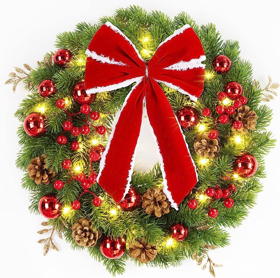 Christmas Wreath Christmas decoration door hanging decoration pendant Christmas window props decorations Amazon cross-border