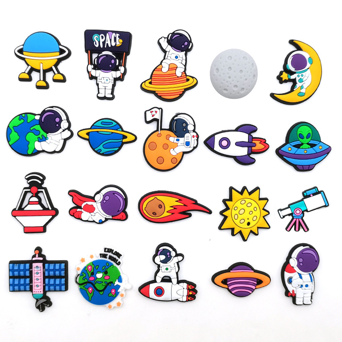 20 suit Astronaut Space Hole Shoes Flower Shoe Buckle Carlochi Shoe Flower Cartoon Hole Shoe Flower Shoe Decoration