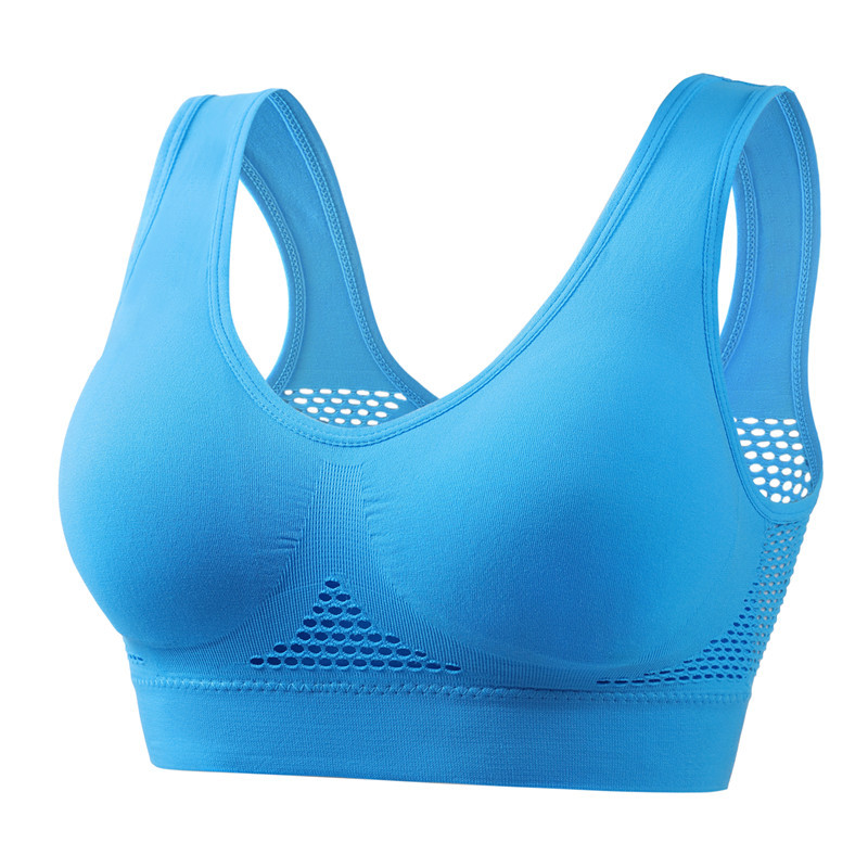 Picture of Hollow Mesh Sports Bra Women's Shock-Proof Vest Running Yoga Fitness Bra Beautiful Back Push up Large Size Amazon