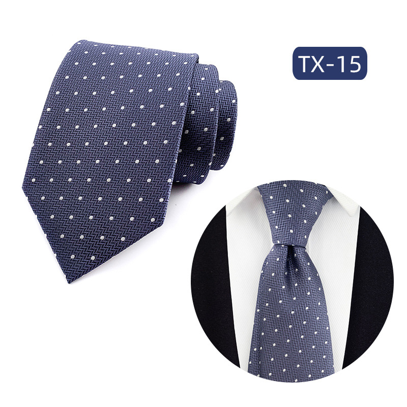 Picture of in stock wholesale men's tie jacquard yarn-dyed fabric small floral pattern business casual wedding groom tie