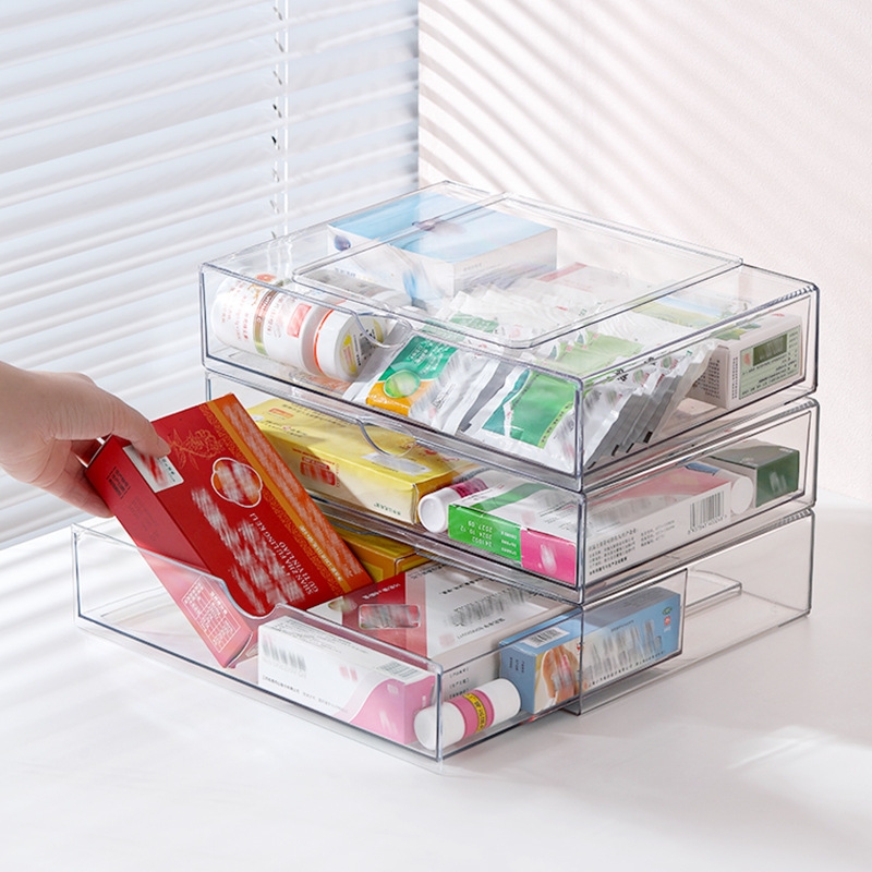 Picture of Multi-layer Medicine Box Drawer-type Transparent Medicine Storage Box Household Pack Large Capacity Medicine Classification Household Cabinet Hierarchical Rack