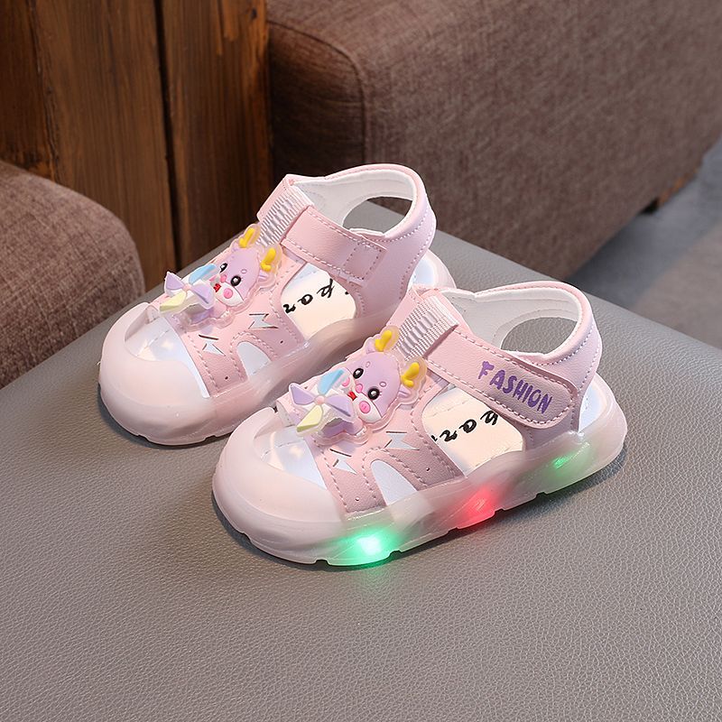 Picture of 2024 summer new 0-1-3-6 years old children's sandals children's shoes luminous toddler shoes soft