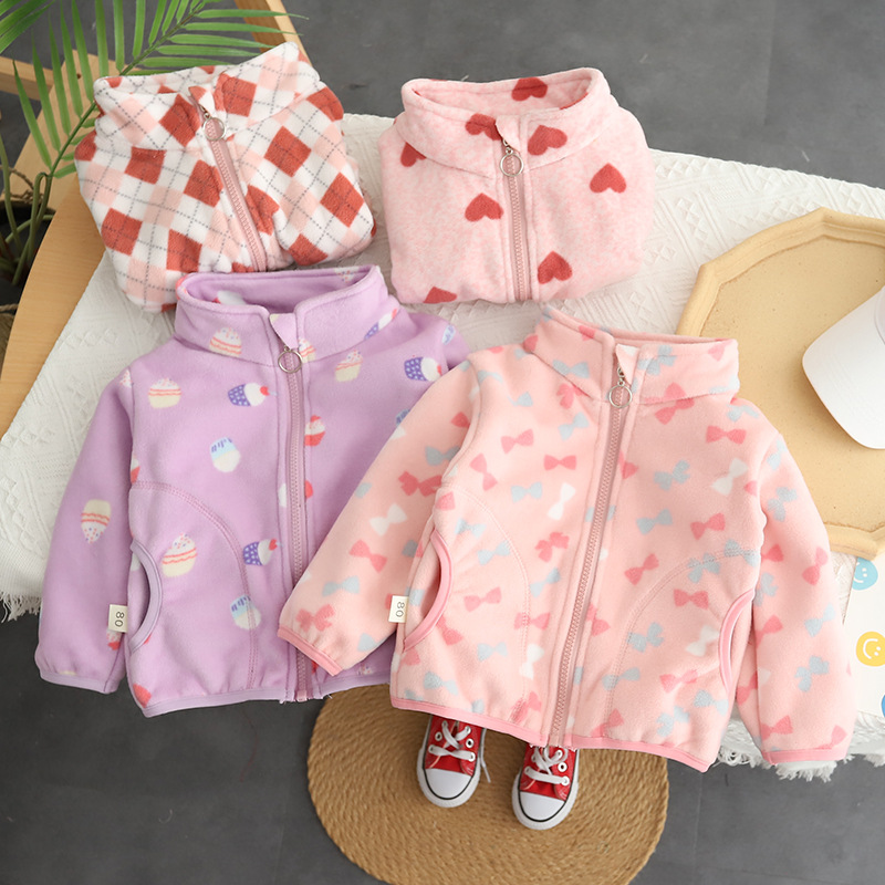 Children's Fleece Coat Korean Style New Arrival Spring and Autumn Fleece Baby Styline Top Children's Autumn Fashion