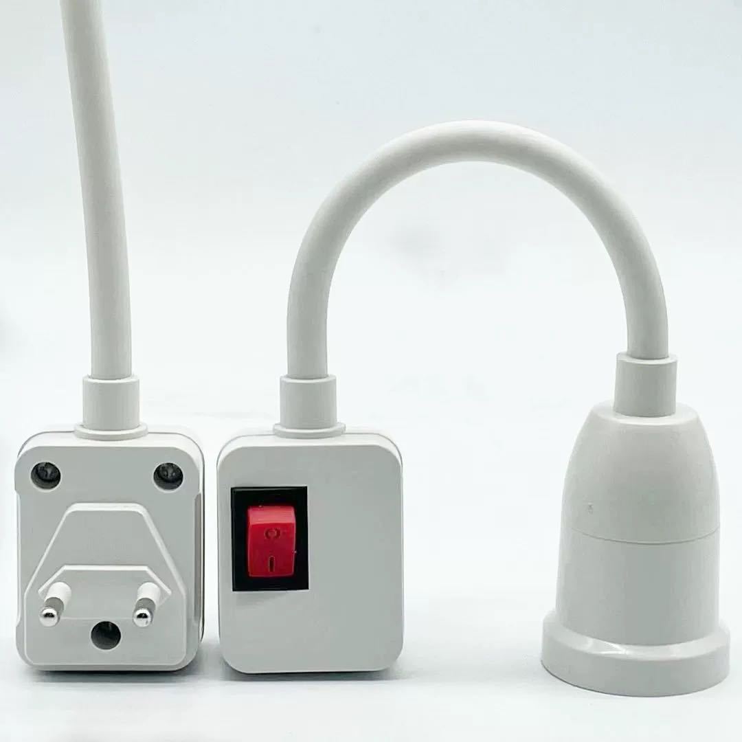 Picture of Cross-border supply universal lamp holder European gauge lamp holder socket lamp plug-in hose with switch E27 screw socket