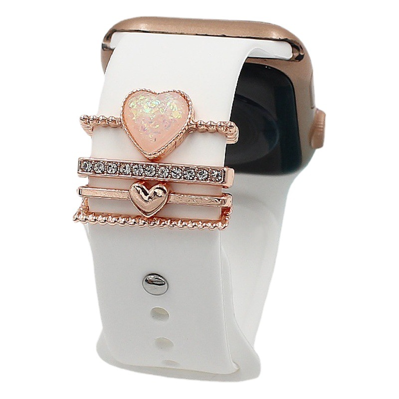 Suitable for Apple Watch Watch Silicone Strap Decorative Ring Strap Decorative Buckle Diamond Series