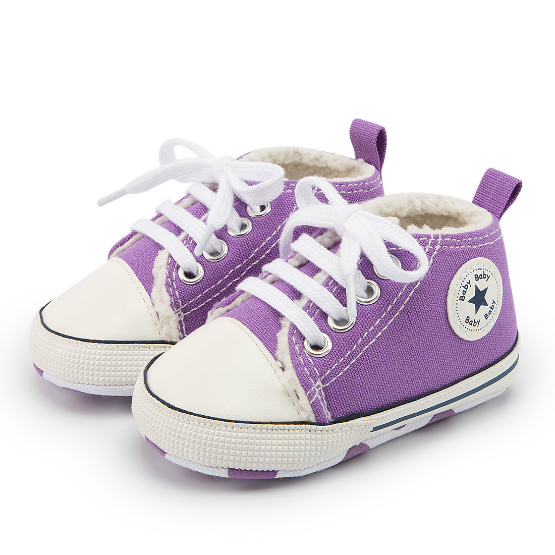 Picture of New winter baby shoes cotton shoes fleece-lined warm canvas shoes baby non-slip soft bottom toddler shoes baby shoes