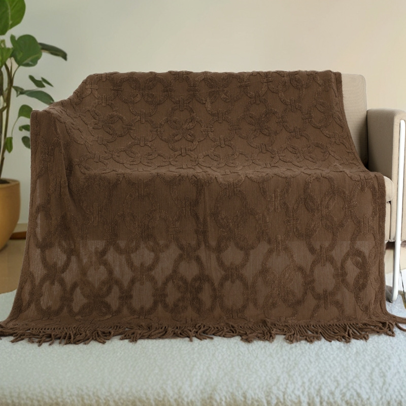 Picture of 3A003 Terry Chain Casual Blanket Pure Color Knitted Blanket Sofa Cover Blanket Bed and Breakfast Hotel Versatile Bedside Blanket