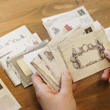 Picture of Spot envelope creative Chinese style retro Kraft paper Western small envelope wholesale exquisite mini cute simple
