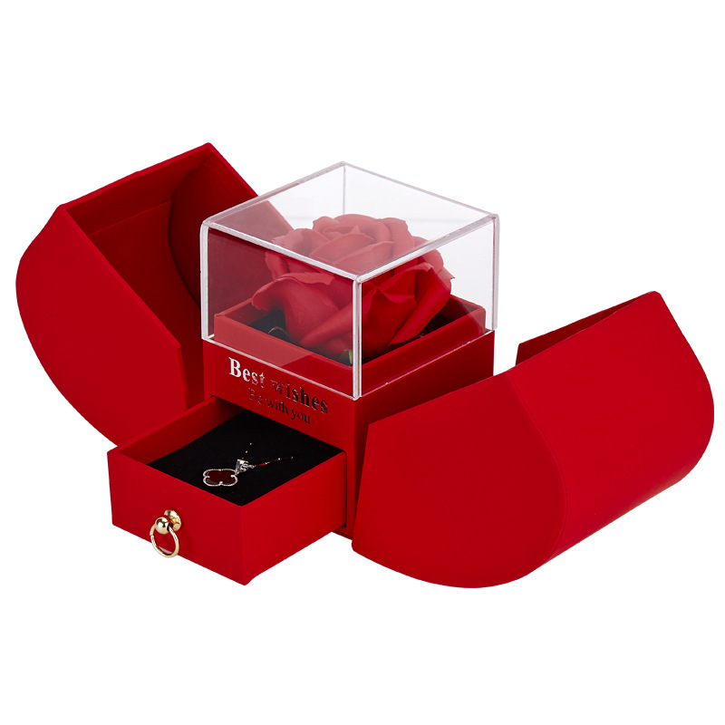 Picture of Love Apple Rose Jewelry Box Necklace Ring Hand Jewelry Send Friends Tanabata Christmas Birthday Gift Box