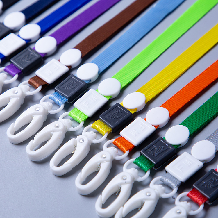 Picture of 1cm plastic hook lanyard badge badge work card card holder hanging rope printing logo student school card work card lanyard