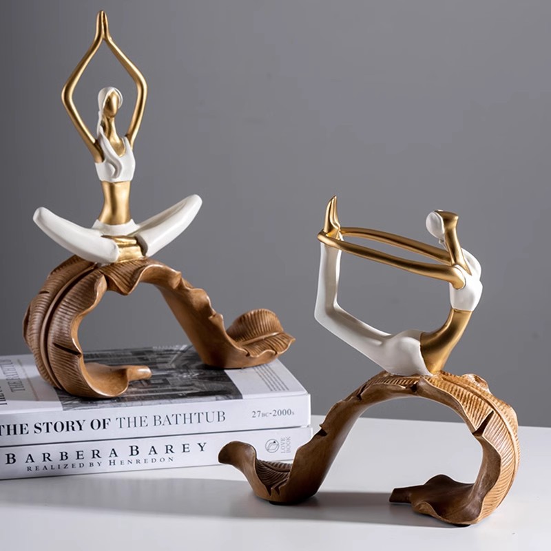 Picture of Cute styling Yoga Girl Fitness window miniature scene ornaments desktop ins girl room decoration wholesale