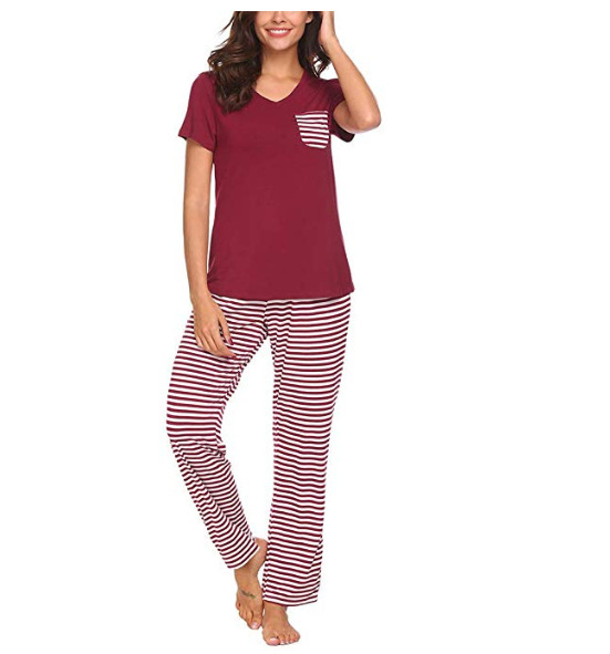 Picture of Amazon 2024 New Home Clothes Women's Modal Pajamas Set European and American Clothing Autumn and Winter Short-Sleeved Pants Pajamas