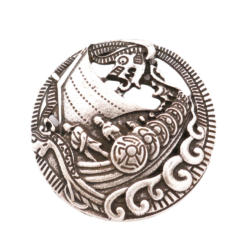 Picture of Cross-border explosions Celtic Viking warship brooch pin retro metal brooch European and American fashion jewelry wholesale