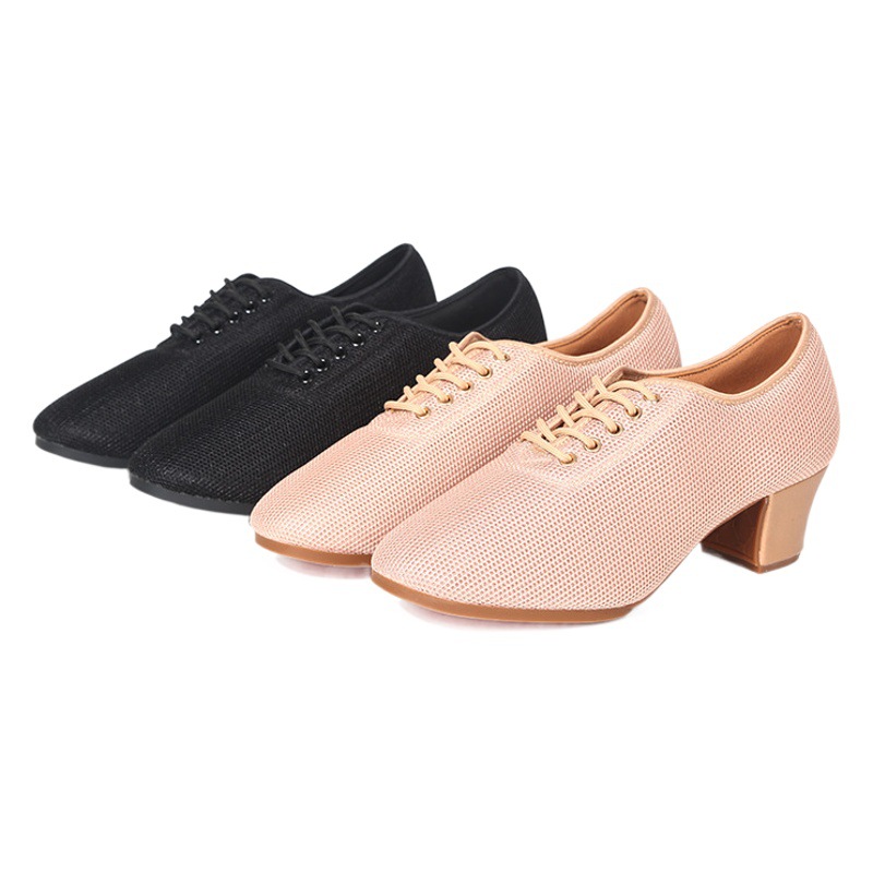 Square Dance Shoes Breathable Mesh Latin Dance Shoes Women's Soft Bottom Dance Shoes Ballroom Dance Practice Teachers' Shoes New 2025