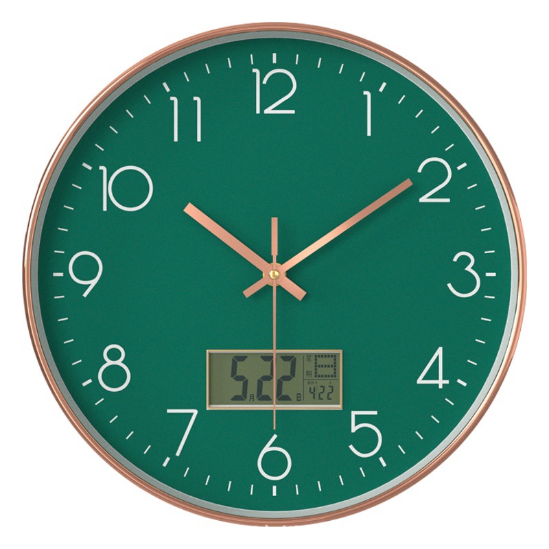 LCD perpetual calendar living room electronic wall clock simple clock Wall quartz clock explosion 12 inch 30cm