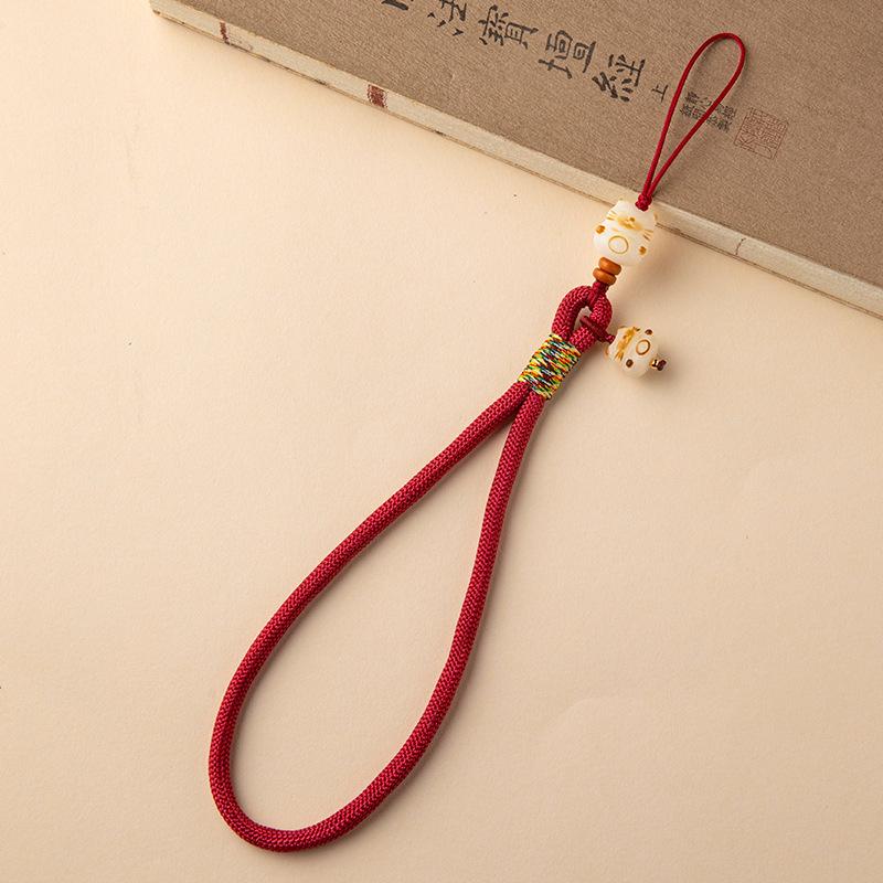 Picture of Cute Bodhi Lucky Cat Mobile Phone Chain Wrist Hanging Chain Pendant Pendant Exquisite Anti-loss Drop-resistant Mobile Phone Case Lanyard