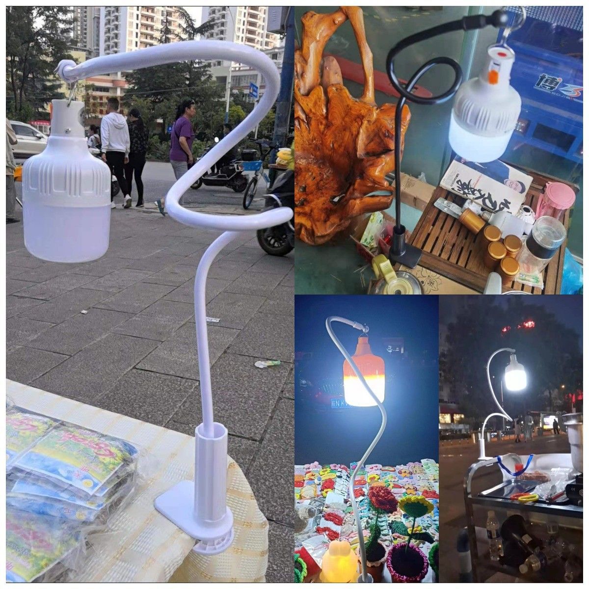 Super Bright Led Night Market Stall Lamp Rechargeable Light Bulb Desktop Clip Lamp Fixed Bracket Convenient Outdoor Lighting