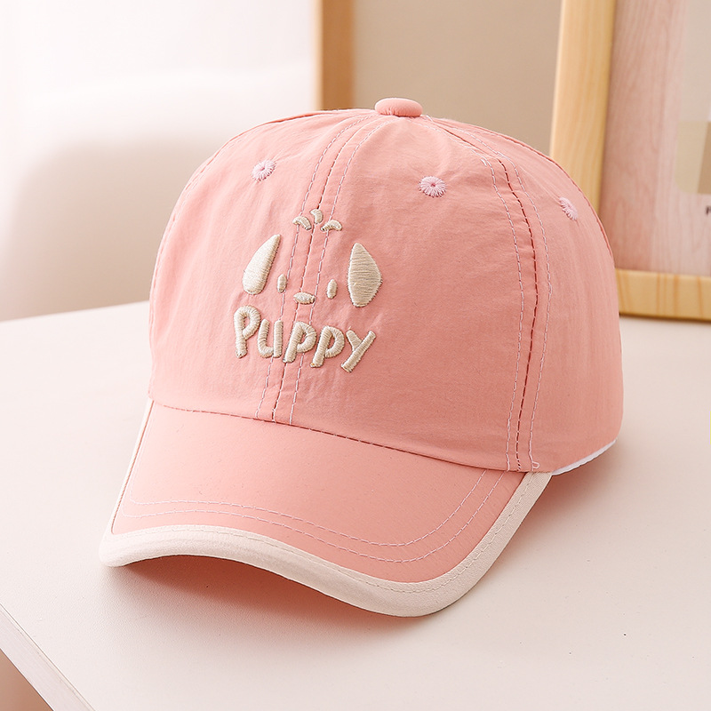 Picture of puppy embroidered puppy children's net cap boys baby cap summer girls sunscreen thin baseball cap sunshade