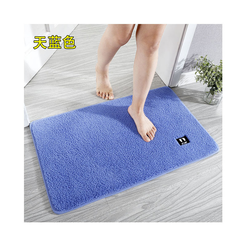 Picture of Toilet Floor Mat Door Absorbent Dirty-Resistant Bathroom Anti-Slip Mat Thickened Plush Toilet Door Mat Machine Washable