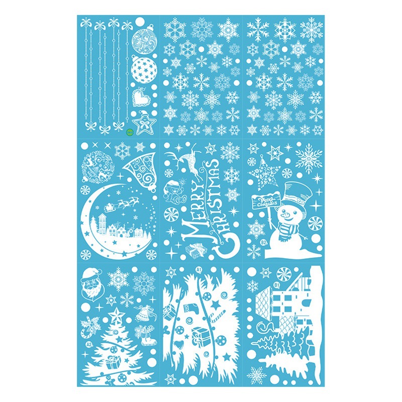 Travel Kang new Christmas tree window stickers Christmas decoration static stickers Christmas decoration window glass snowflake wall stickers