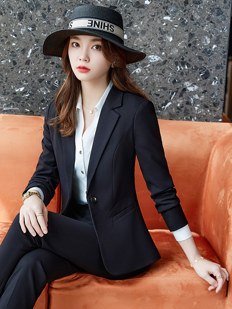 Picture of Professional long-sleeved suit women's suit elegant winter thick fashion hotel front desk work clothes formal wear jewelry shop work clothes