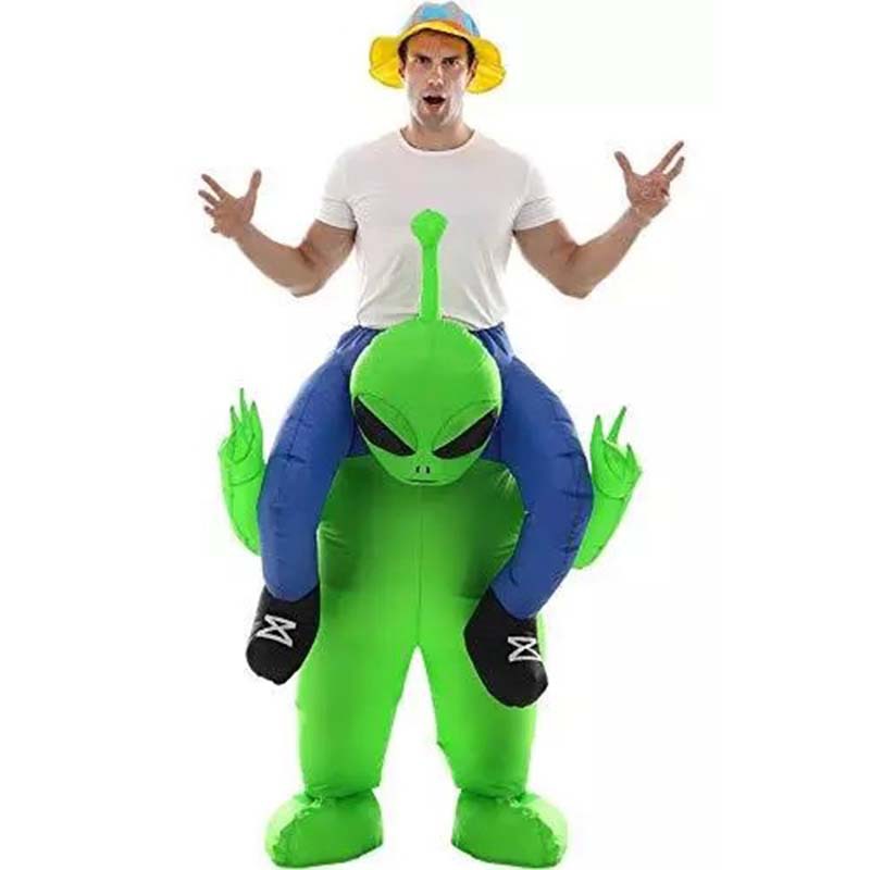 Picture of Cross-border Amazon Halloween costume spoof props alien inflatable clothes same style Ghost hug green ghost clothes