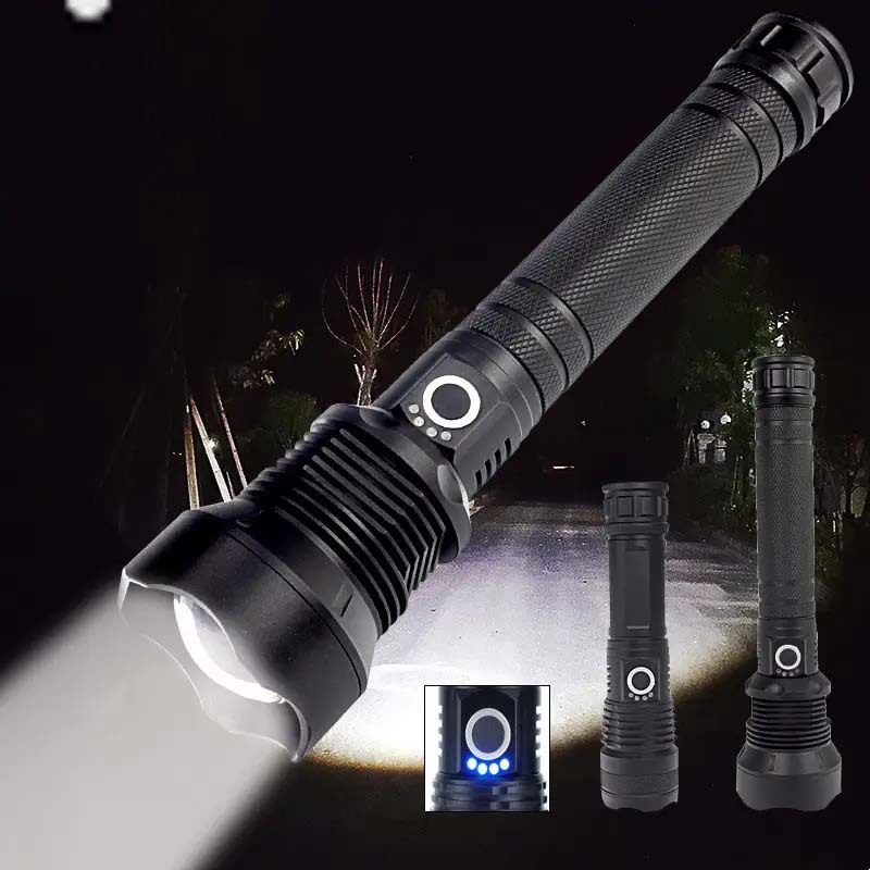 Cross-border P70 high-intensity flashlight, emergency outdoor waterproof rechargeable telescopic zoom multifunctional high-power LED flashlight