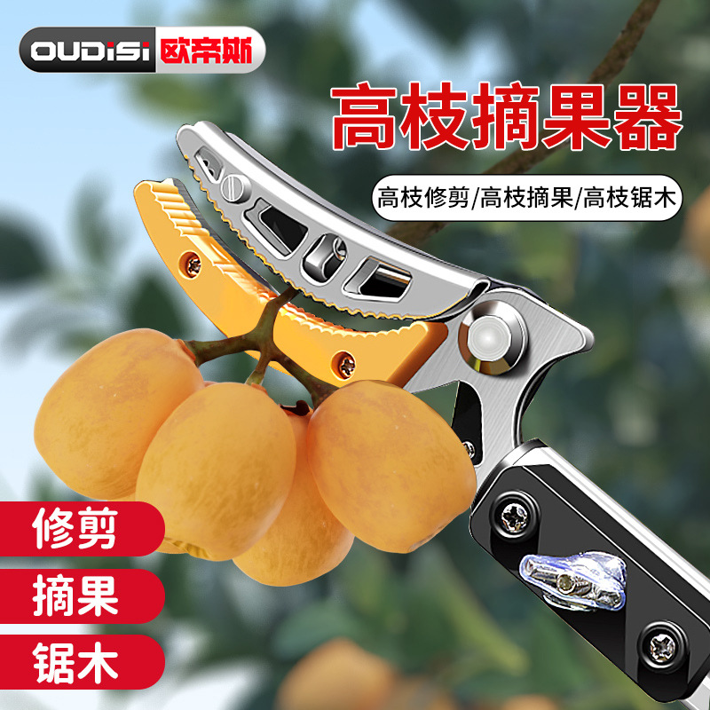 Otis Fruit Picker for Loquats, Lychees, Bayberries, Longan, Telescopic Pole, High Branch Pruner, Fruit Picker