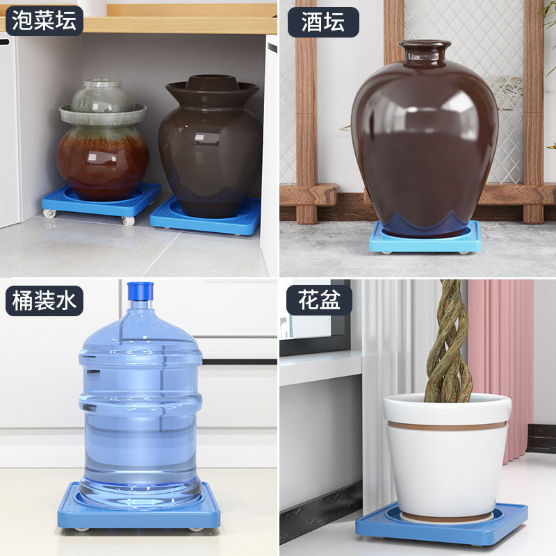 Picture of Customizable gas bottle movable bracket base household flower pot barreled water liquefied gas tank universal wheel tray