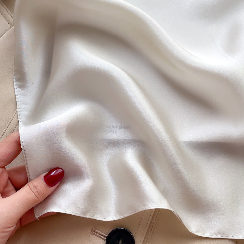 Picture of [Solid color] silk Mulberry silk small square scarf women's versatile spring and autumn scarf with suit wholesale