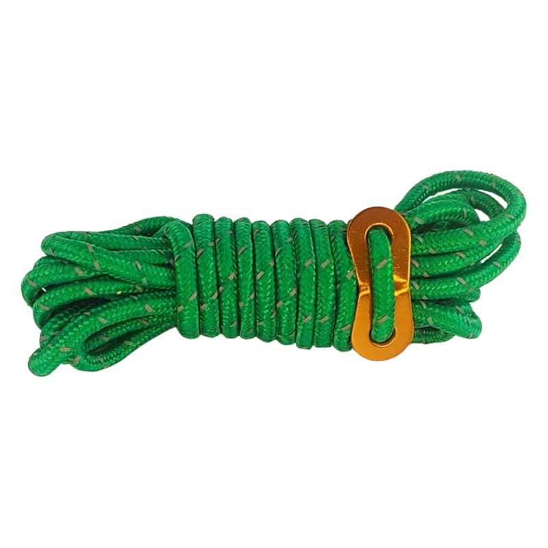 Outdoor Reflective Rope Wind Rope Buckle 4m Umbrella Rope Tent Fixed Rope Sky Luminous Rope Camping Adjustable Buckle Windproof Rope