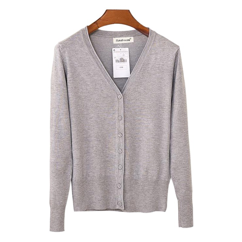 Foreign trade export spring and autumn loose sweater sweater top women's cardigan thin spring and autumn long sleeve coat