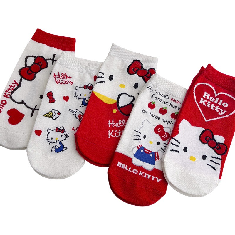 Japanese Spring and Summer Big Cat Cotton Line Cartoon Socks Straight Board Boat Socks Adult Women's Socks Carmable Cat Cotton Socks Student Socks