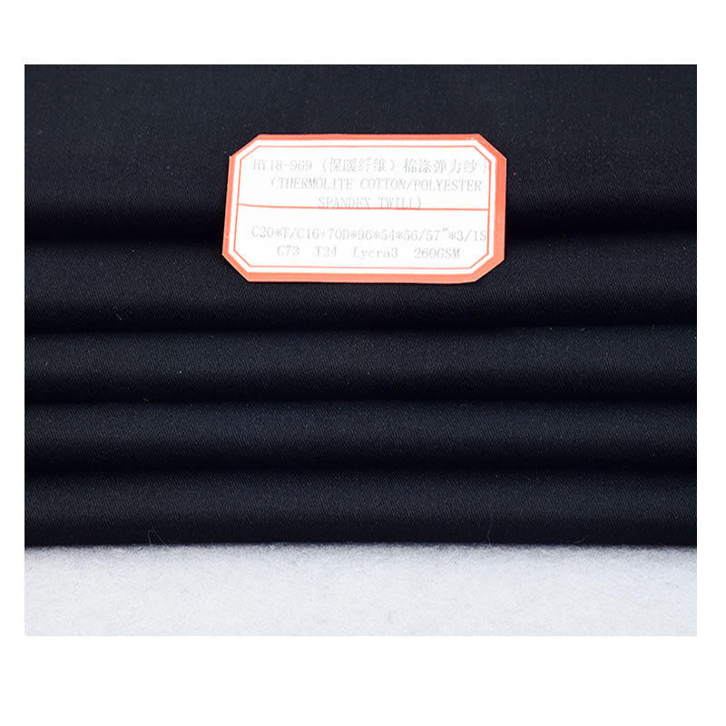 Warm Fiber Cotton Polyester Stretch Yarn Card thermolite 70D Lycra Autumn and Winter Tooling Suit Fabric