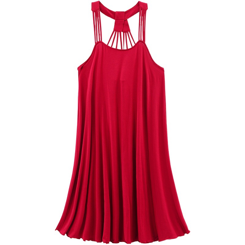 New Style Chest Padded Pajamas Modal Thin Loose Strap Backless Home Dress Sexy Outwear Nightgown in stock