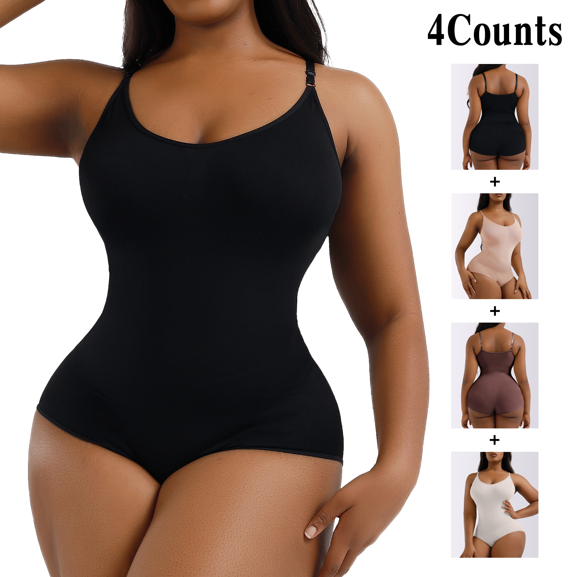 Picture of European and American plus size Postpartum Hip Lifting Seamless Body Shaping Clothes Women's Full Body Sling Abdomen Tinting Body Underwear