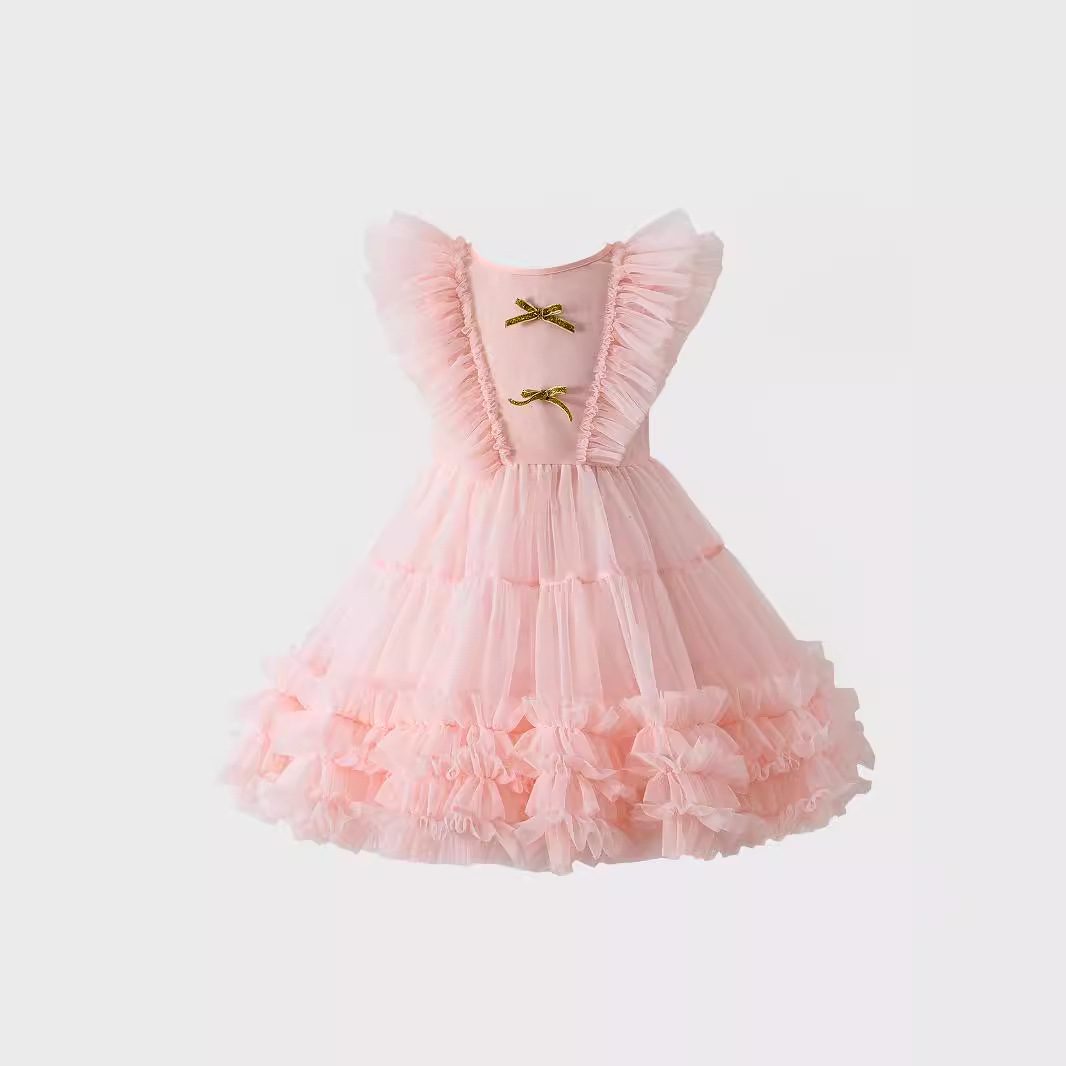 Autumn Girls' Flying Sleeve Princess Lolita Dress European and American Cross-border Christmas Performance Clothing Children's dress Trendy