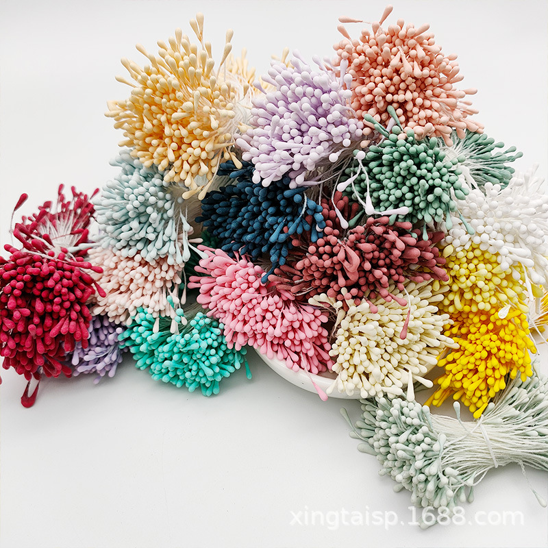 Picture of Wholesale Korean Style Handmade DIY Hair Accessories High Simulation Flower Stamens Material 2mm Matte Round Match Head Flower Heart Flower Stamens