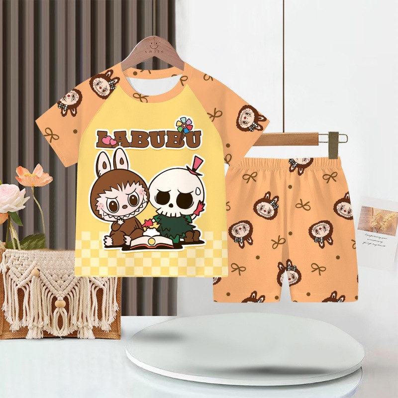 Picture of Wholesale Summer Children's Pajamas Cartoon Girls Short-Sleeved Shorts Thin Boys Casual Middle and Large Children's Suits Home Clothes
