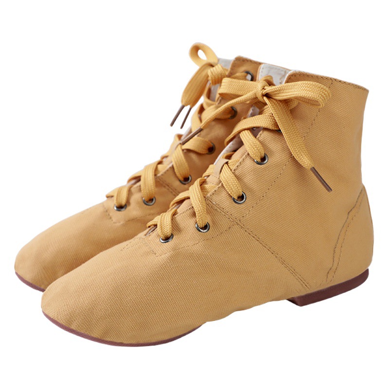 High-top canvas jazz dance boots children's soft sole exercise shoes adult modern dance shoes ballet square dance shoes wholesale