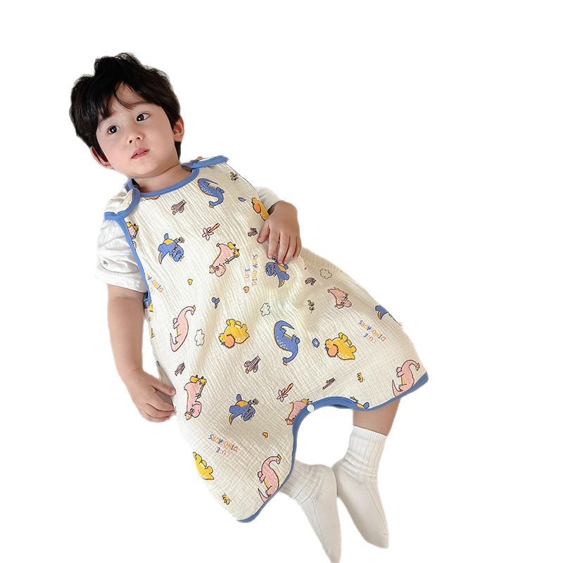 Picture of Baby Vest Sleeping Bag Summer Thin Gauze Pure Cotton Baby Kick-proof Sleeveless Children's Pajamas Air-conditioned Room Anti-cold