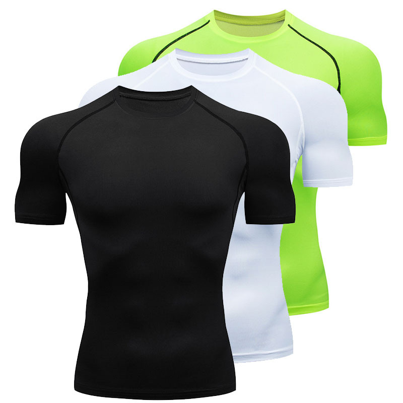Picture of Sports Tight Quick-drying Clothes Basketball Fitness Clothes Short-sleeved Running Training Clothes High Elastic Moisture-absorbing Compression Clothes Men's T-shirt