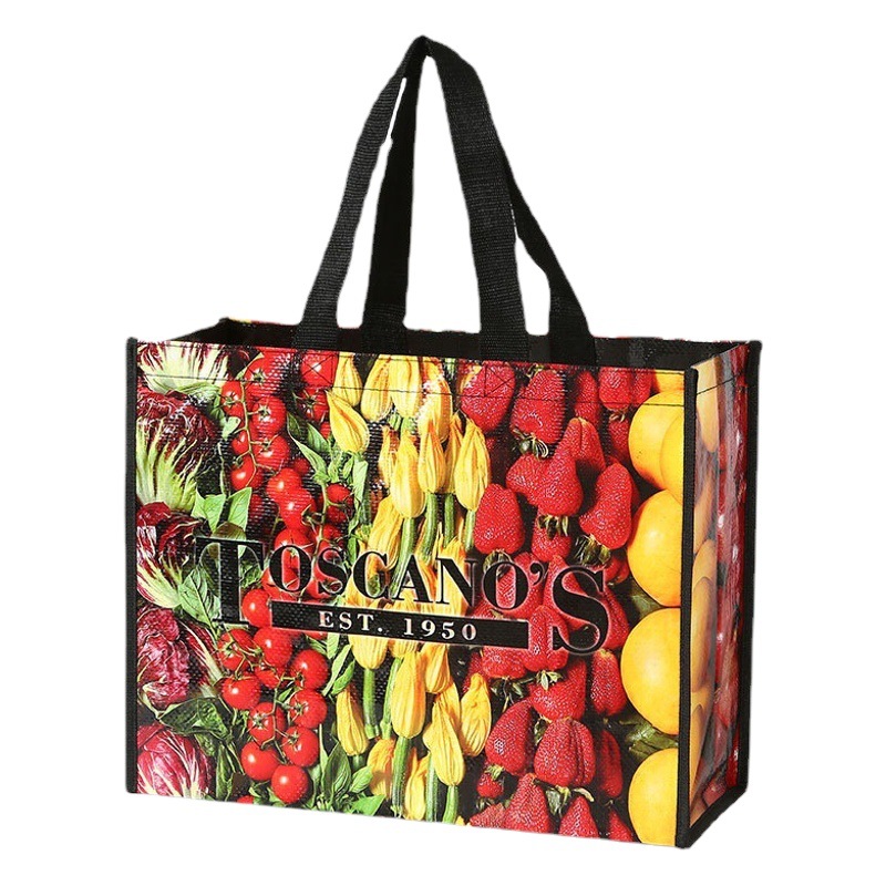 Woven bag coated woven handbag pp woven coated handbag cartoon PE woven bag coated shopping bag