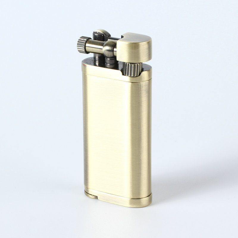 Picture of Grinding wheel open flame cigarette lighter gas creative inflatable Langsheng oblique fire lighter metal pipe mini lighter gift