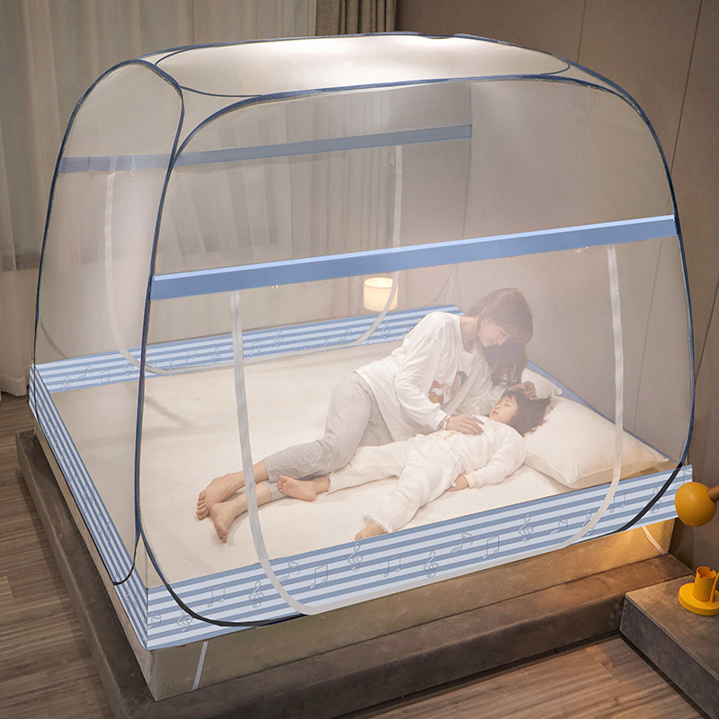 Picture of Summer New Mosquito Net Installation-free Yurt Tent Zipper Bottom One-piece Wire Trellis Foldable Household