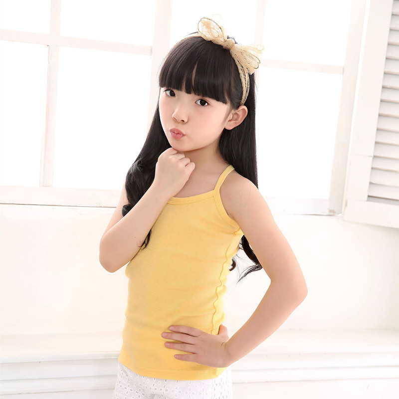 Picture of Children's Cotton Boys' I-shaped Hurdle Girls' Small Camisole Underwear Summer Girls' Undershirt
