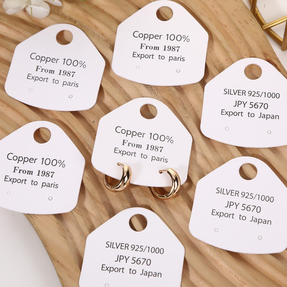 Amazon foreign trade special paper mounted exquisite small earrings cardboard personality design c ring label jewelry packaging